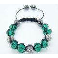 Treor Paris Estilo Shamballa Pulseiras Bolas De Cristal Com Grânulos De Vidro BR178